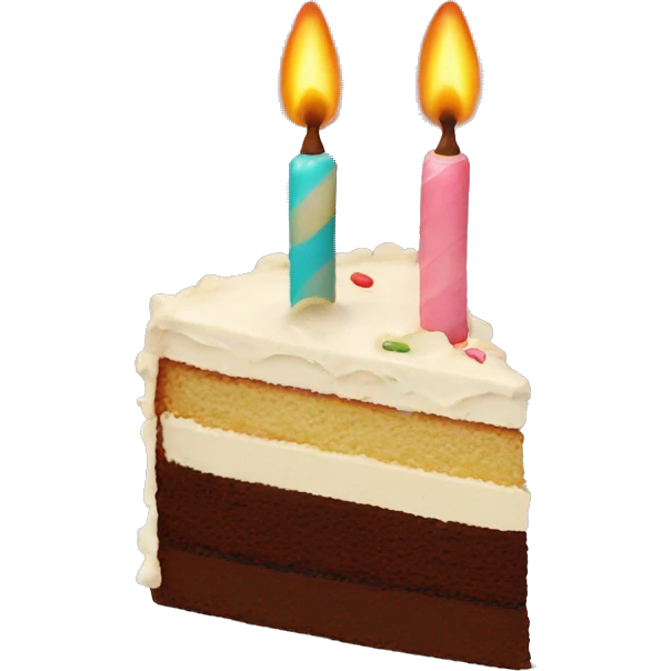 Half eaten birthday cake emoji