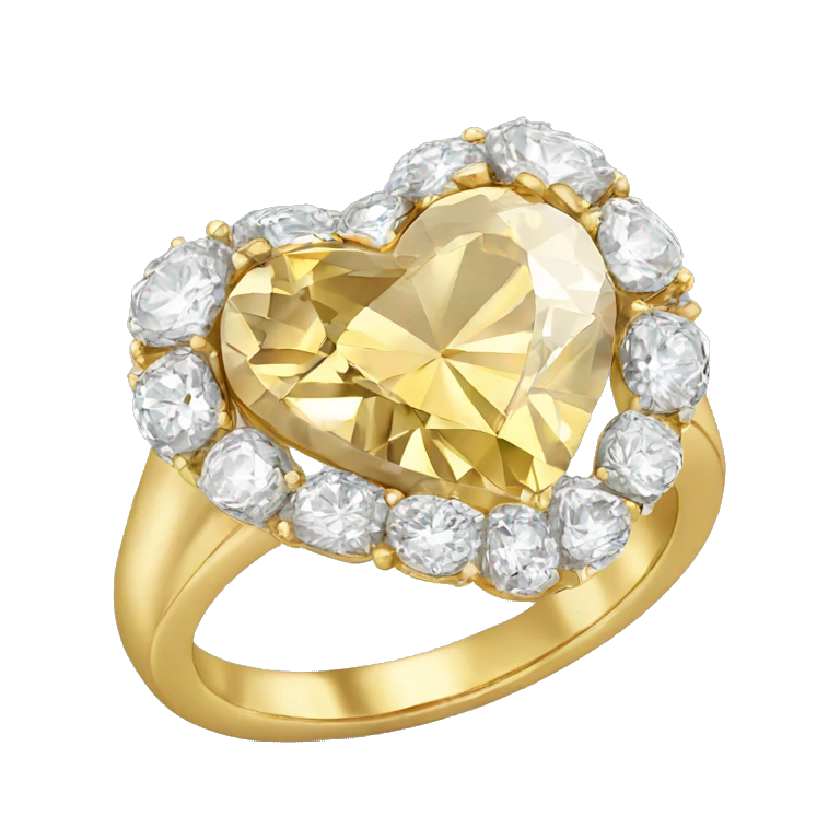 Ring with heart shaped diamond emoji