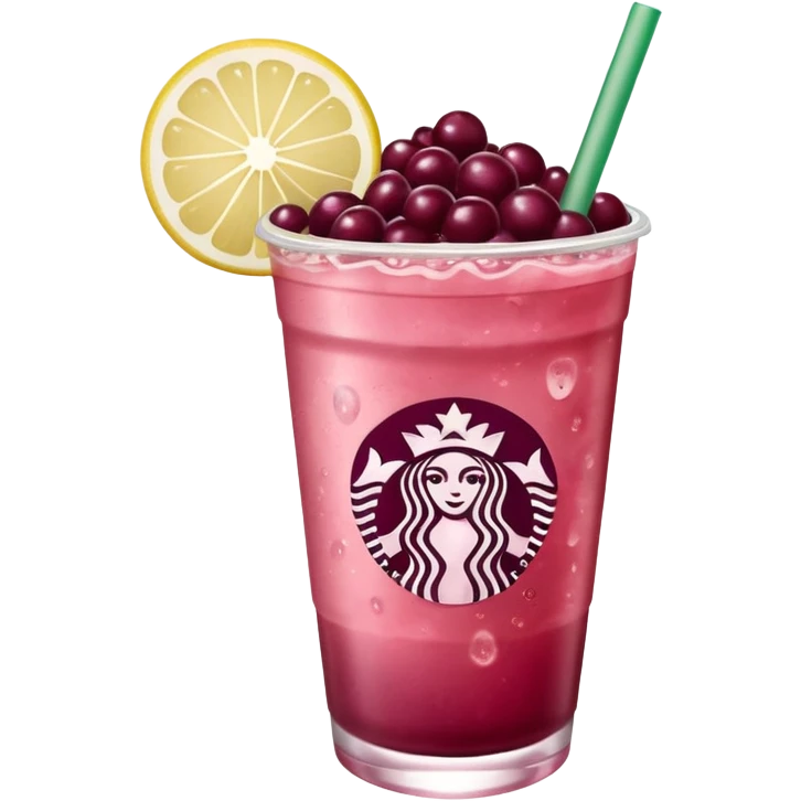 strawberry açaí lemonade refresher from starbucks emoji