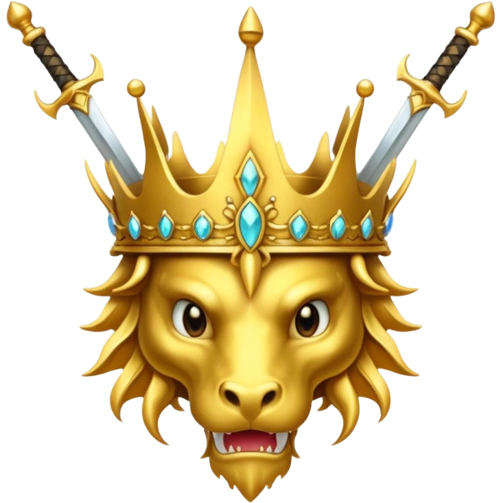 crown with swords and gold dragons  emoji