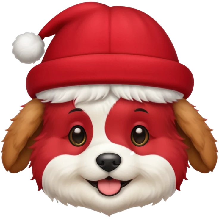 puppy dog with hat red emoji