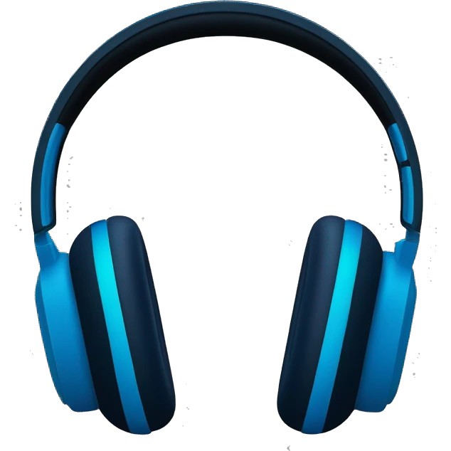 Headset AirPods Max blue on black background  emoji