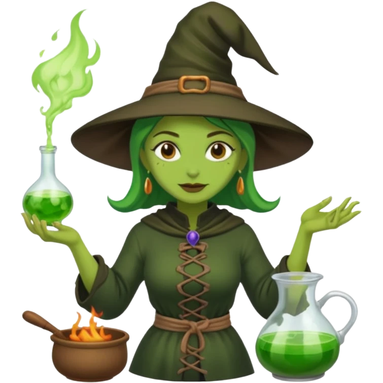 green witch cooking potion emoji