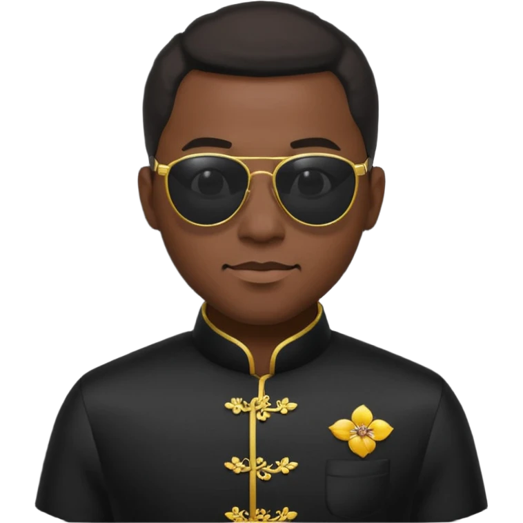 cheongsam ancient black man with sunglasses emoji
