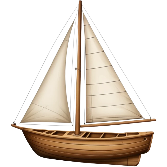 sailboat hull with rudder but no sails attached emoji