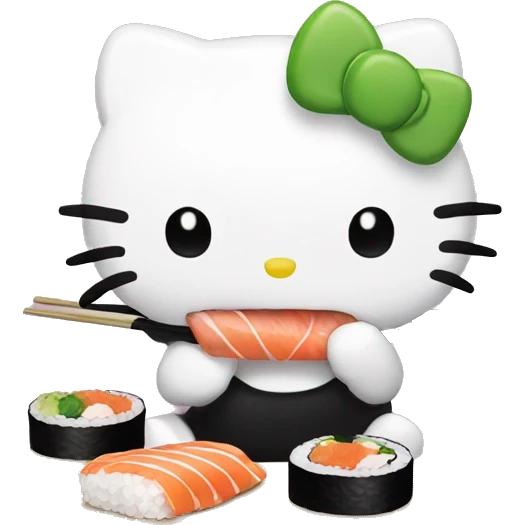 Hello kitty eating sushi  emoji