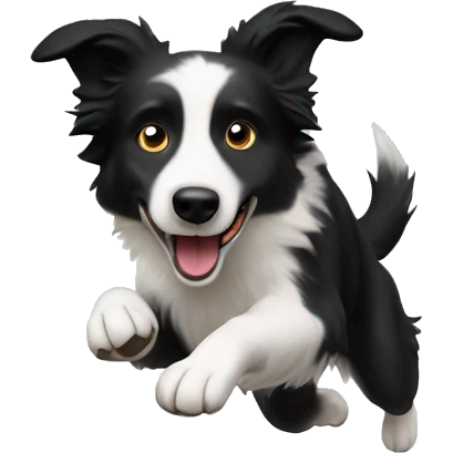 Border collie jumping over anvil emoji