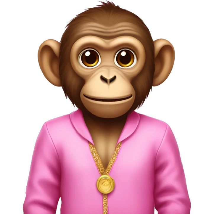 Monkey in pink clothes emoji