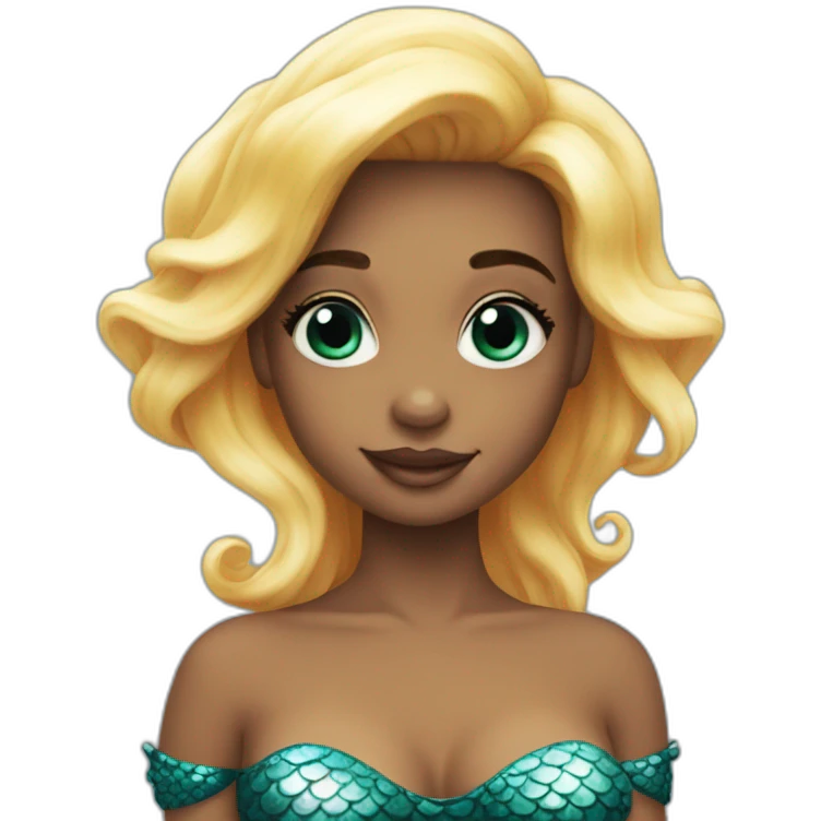 little-mermaid poisson noir girl emoji