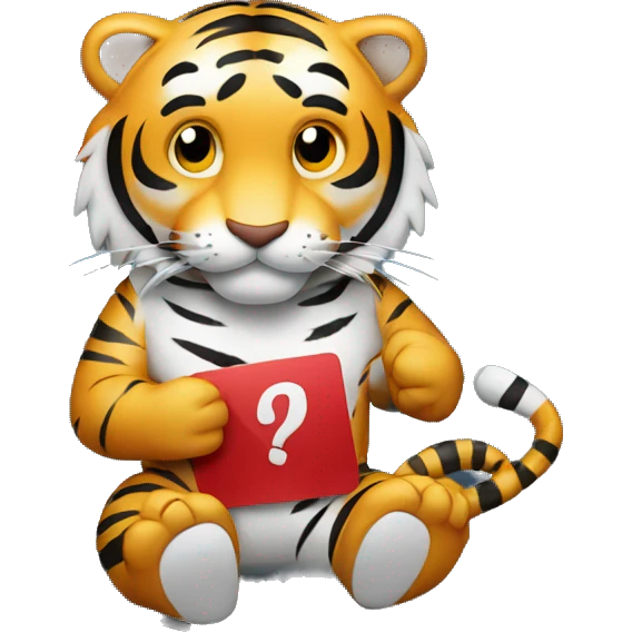 tiger holding a slots card emoji