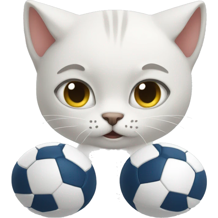 White Footballer  cat strong emoji