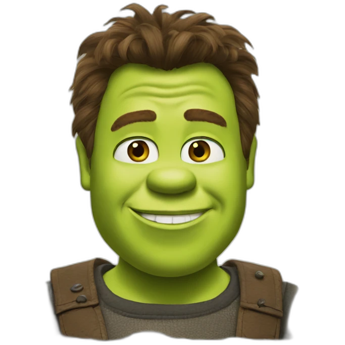 Shrek as Rick Astley emoji