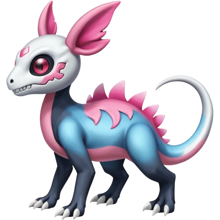 Shiny Duskull-Cubone-Salandit-Sylveon-Fakémon-hybrid-creature (full body)  emoji