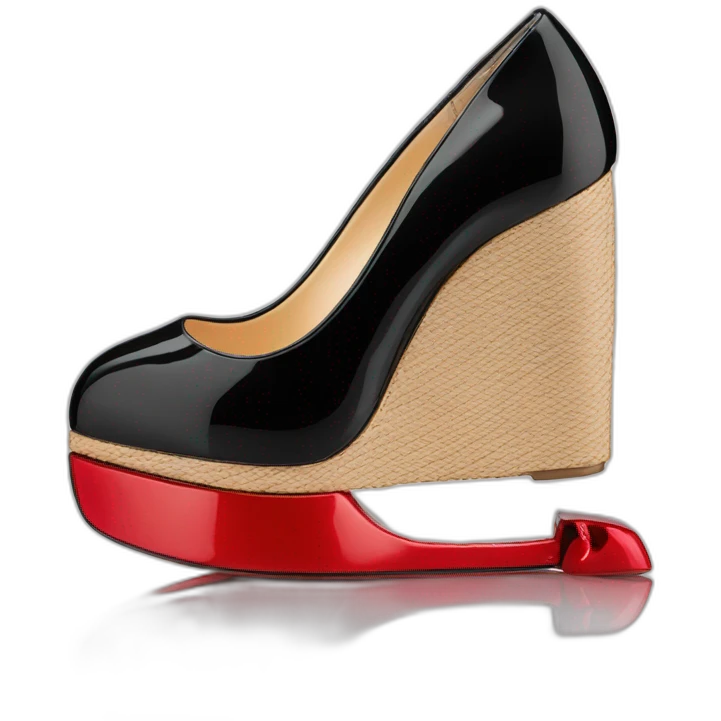One WEDGE heel LOUBOUTIN black PATENT emoji