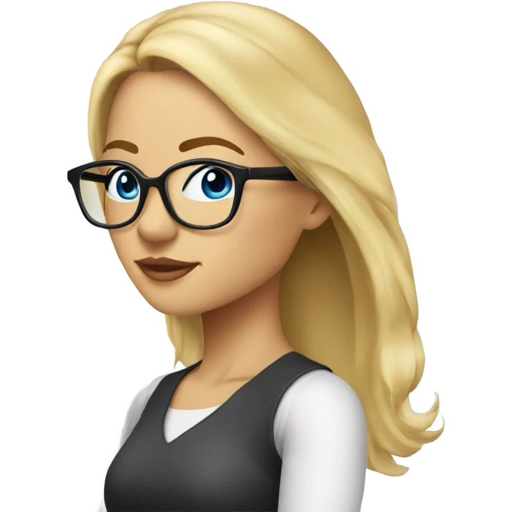 Real pretty blonde woman, blue eyes, wearing glasses - SIDE PROFILE  emoji