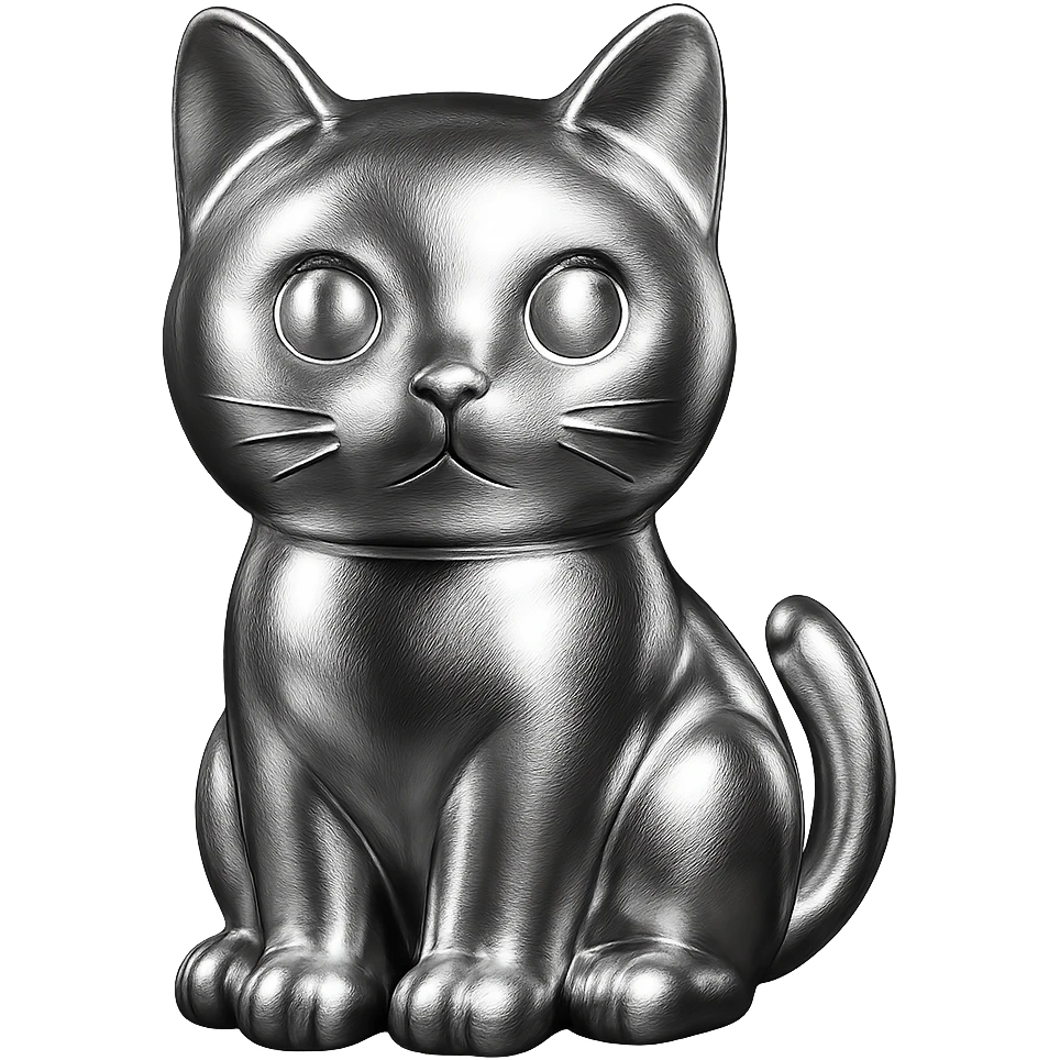 aesthetic cat, chrome style emoji