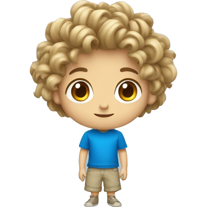 niño rubio con rizos con ojos azules  emoji