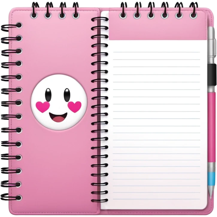 girly pink notebook planer emoji