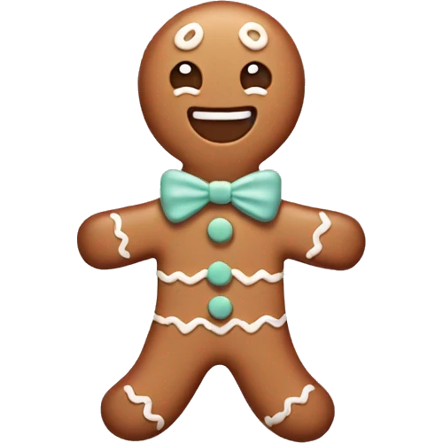 Pastel gingerbread man emoji