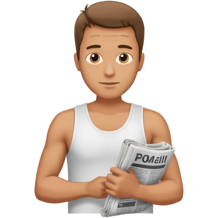 man holding rolled newspaper emoji