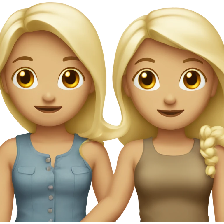Two blonde friends holding hands emoji