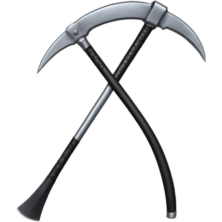 The scythe of the God of Death is long, straight, and pure black, symbolizing death. emoji