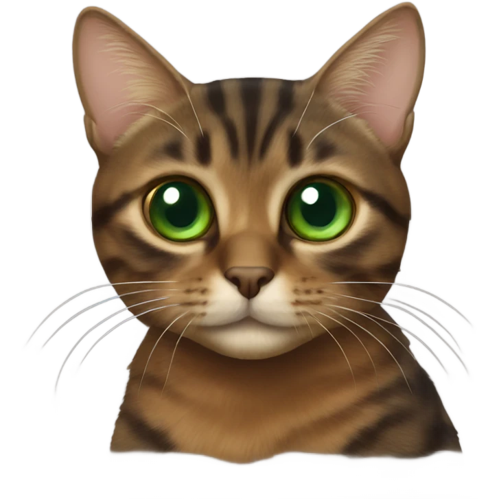 brown torbie cat with green eyes emoji