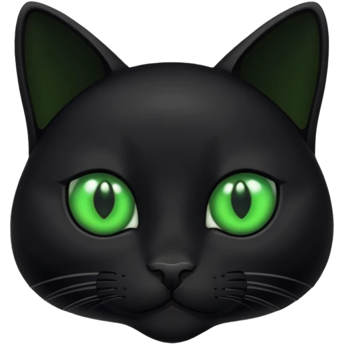 sleek black cat with green eyes emoji