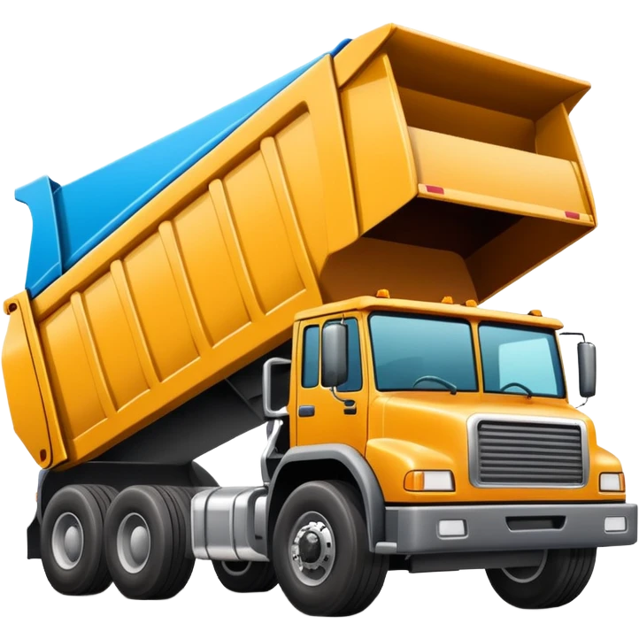 cartoon dump truck tipping over, spilling photographs emoji