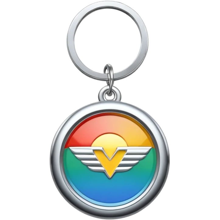 Car logo key chain – shiny metal car brand emblem.
 emoji