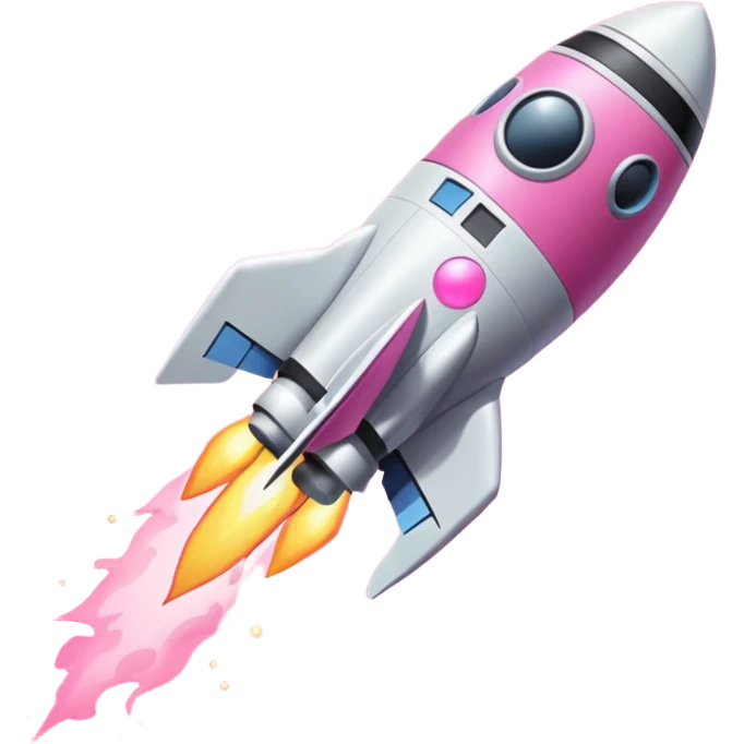 cohete espacial rosa emoji