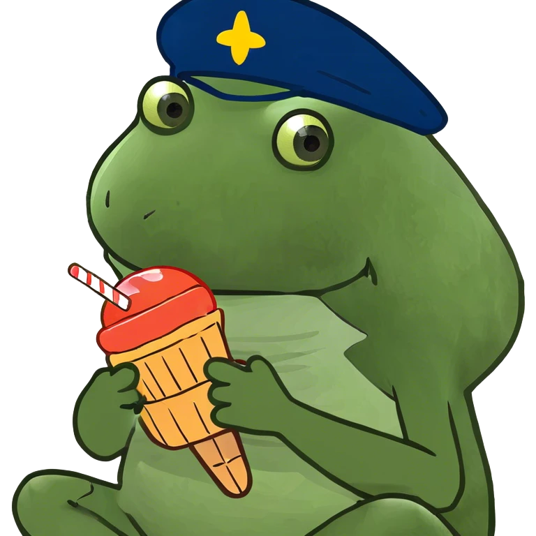 wearing a propeller hat, eating a popsicle, sitting down emoji
