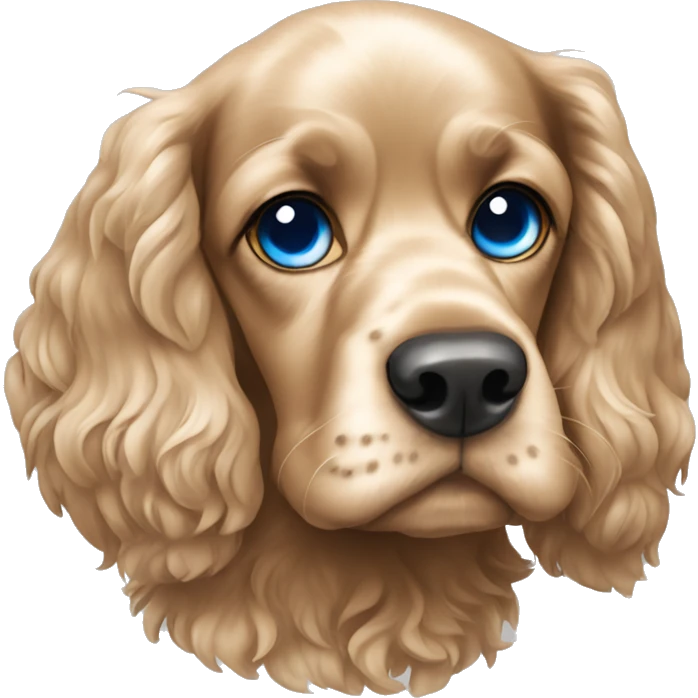 Cocker spaniel with blue eye emoji