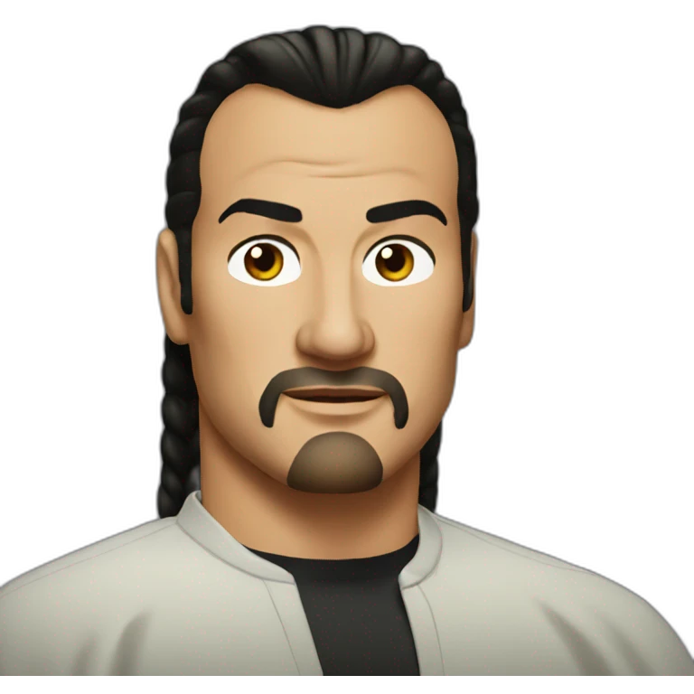 steven-seagal cartoon wearing long shirt pony tail emoji