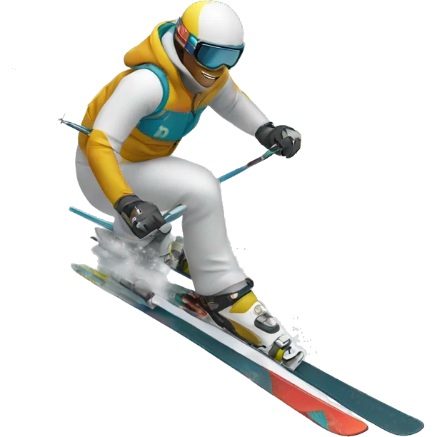 Skier with atomic ski emoji