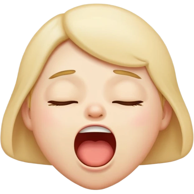 Hazme un emoji de cara con mucho sueño y pereza, recién acabándose de despertar  emoji