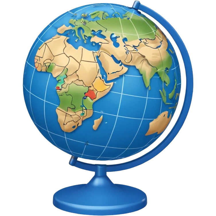 small desktop globe with latitude lines. emoji