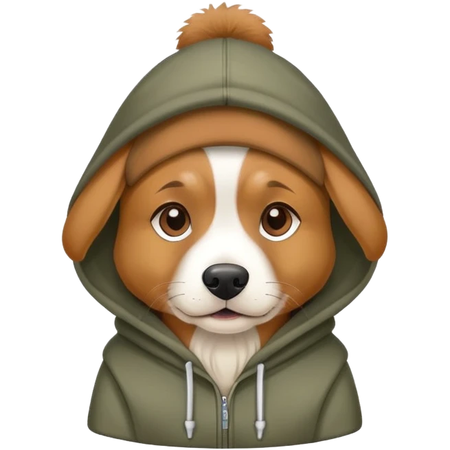 Dog wearing a hat and a hoodie  emoji