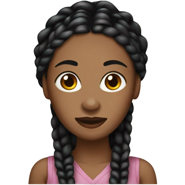 black woman with black box braids emoji
