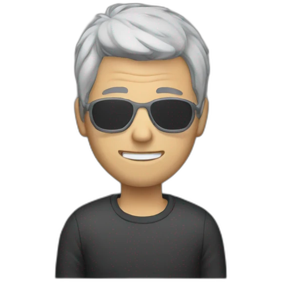guy with skull mask with grey hair emoji