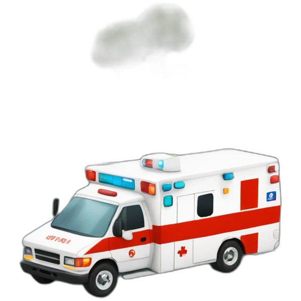 ambulance on its side grinding street emoji