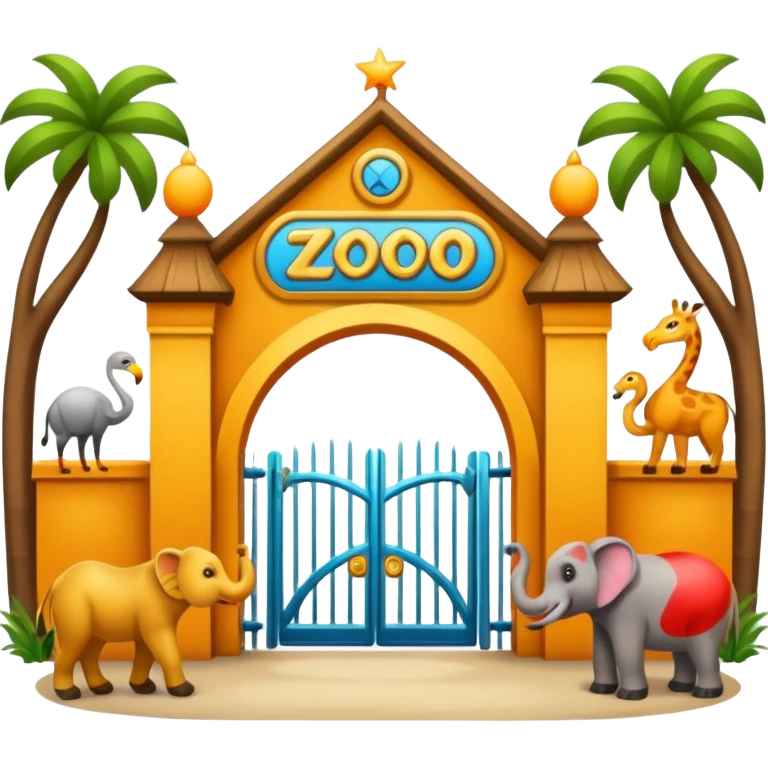 entrada de un zoo y que vean animales  sin ninguna persona  emoji