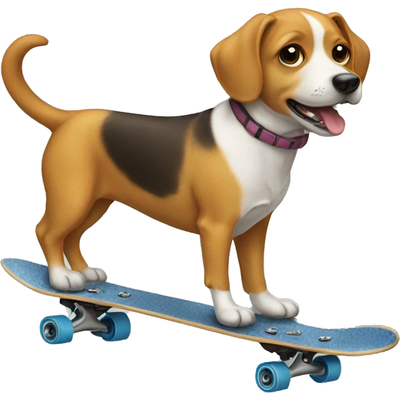 A dog with a skate emoji