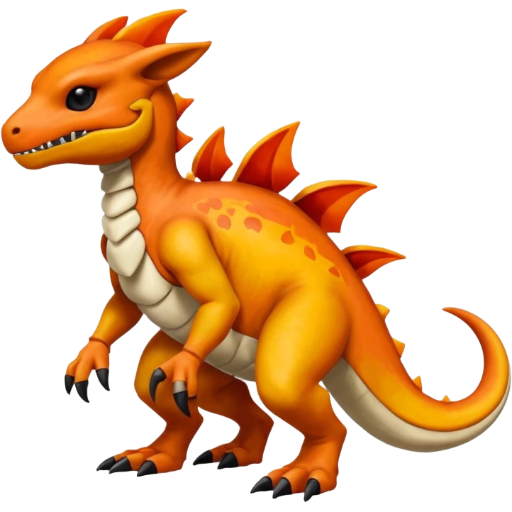 Shiny Cubone-Salandit-Charmeleon-Fakémon-hybrid-creature (full body)  emoji