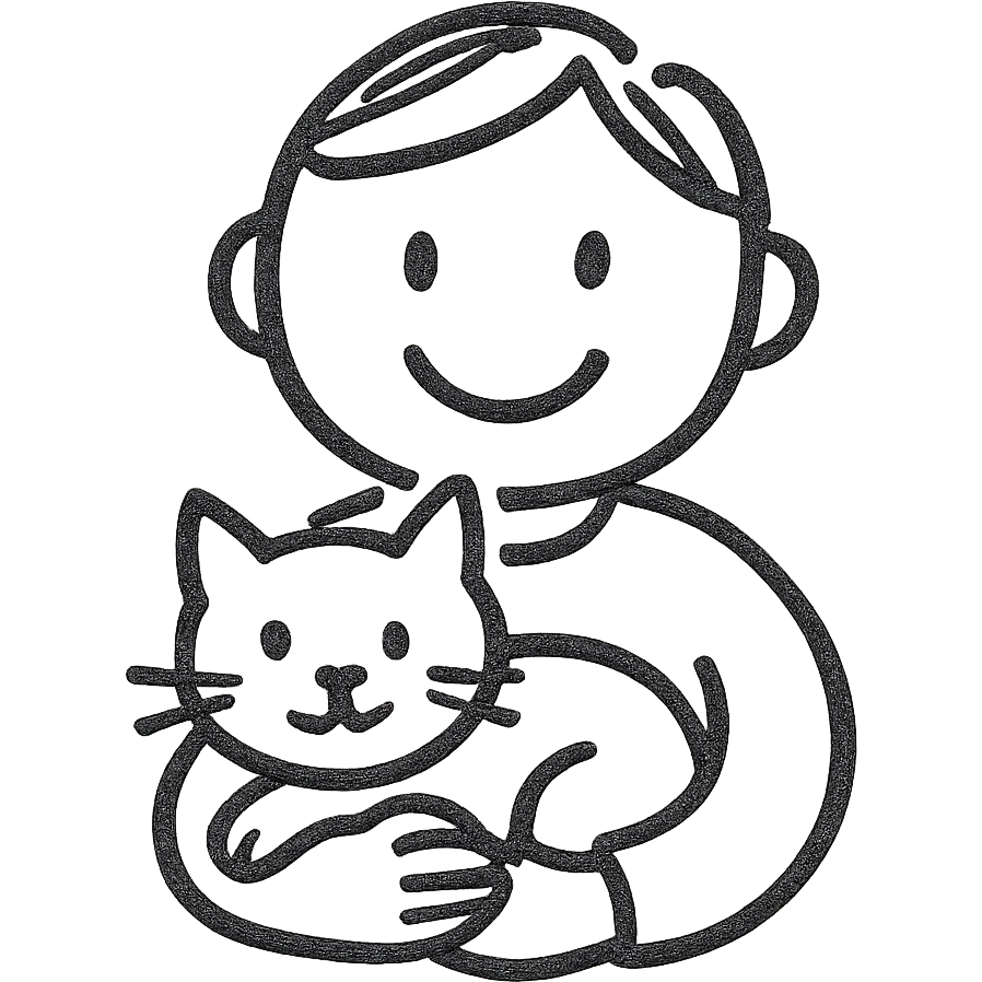 A simple emoji of a person keeping a pet emoji