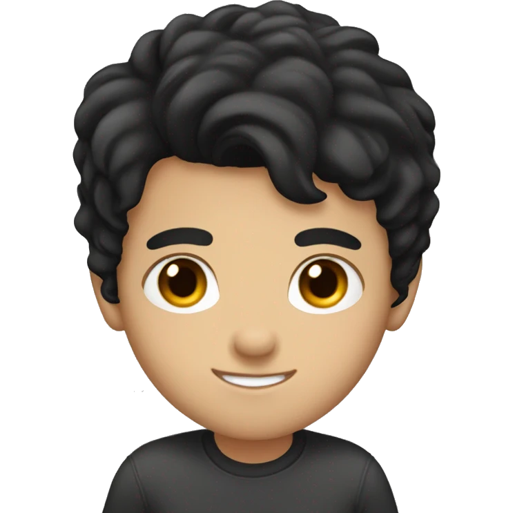 handsome boy with black hair and brown eyes  emoji