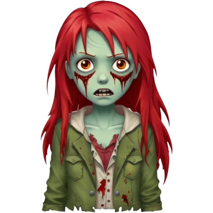 i want a pretty zombie girl emoji with red long hair emoji
