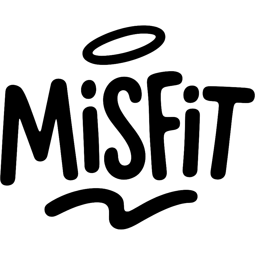 Misfit logo, playful and creative, quirky twist emoji