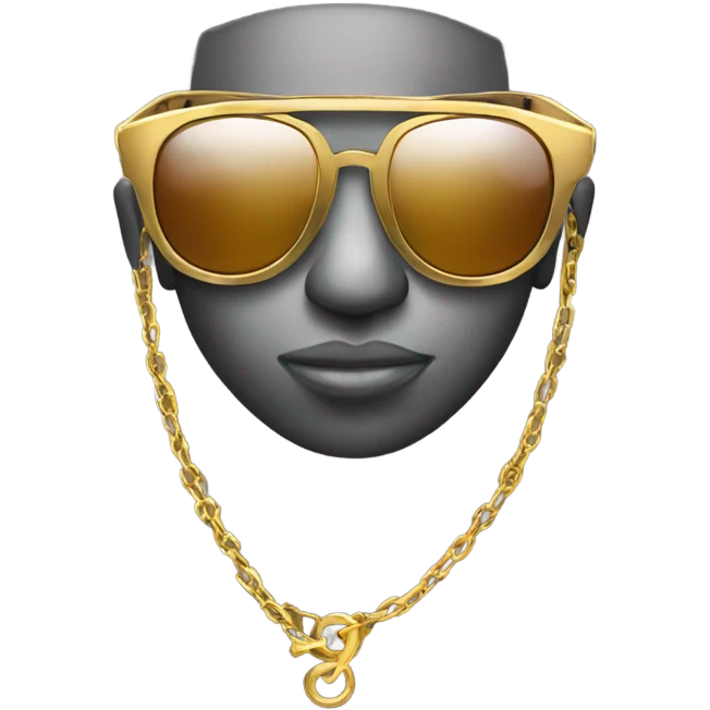 cool sunglasses emoji with gold chain and snapbac emoji