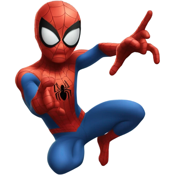 spider-man in the air with gang signs emoji
